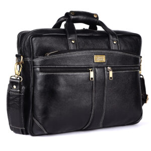 klauss professional 16 inch genuine leather double compartment laptop bag