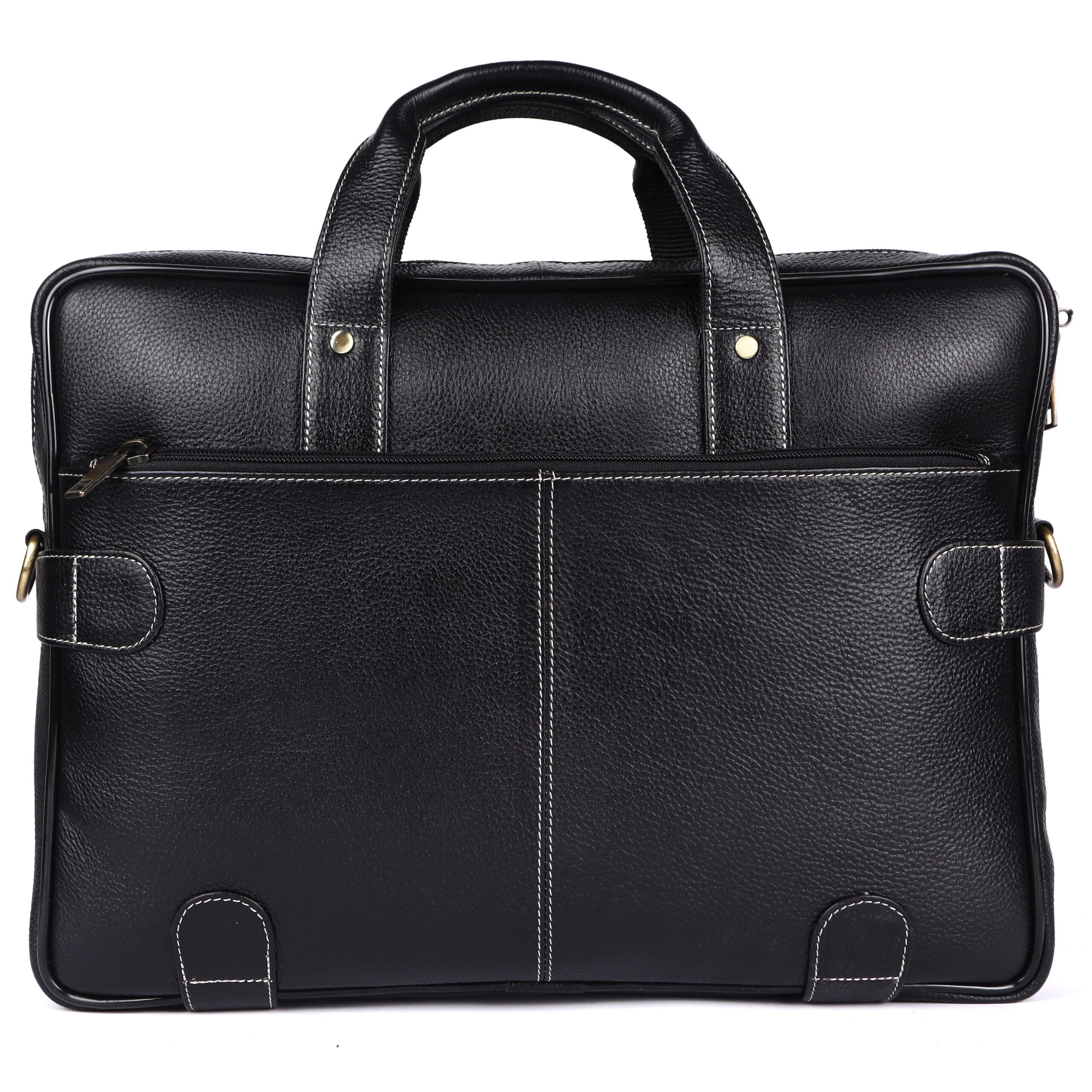 klauss executive 16 inch leather laptop briefcase black