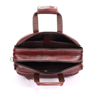 klauss executive 16 inch leather laptop messenger bag brown