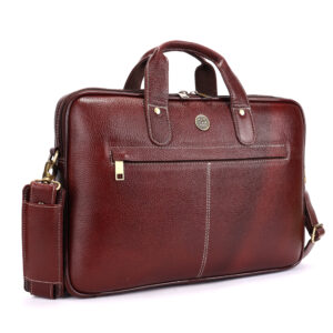 klauss executive 15 inch genuine leather laptop messenger bag single compartment brown