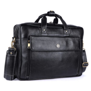 klauss premium leather laptop bag – black