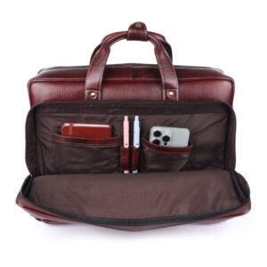 klauss executive 16 inch leather laptop briefcase signature edition