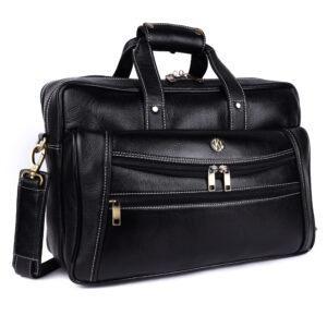 klauss executive 16 inch leather laptop messenger bag