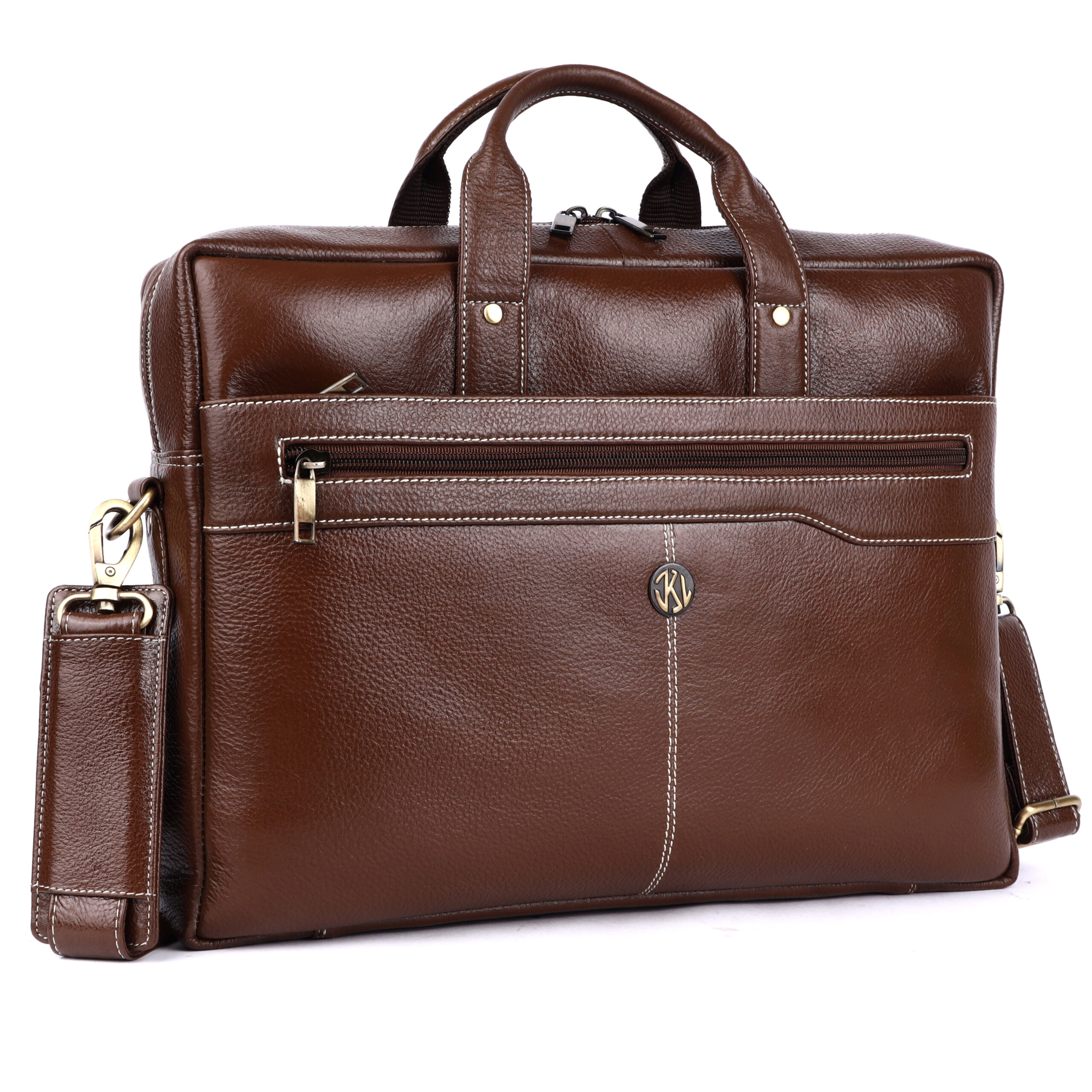 klauss executive 16 inch leather laptop briefcase ultimate organizer brushwood
