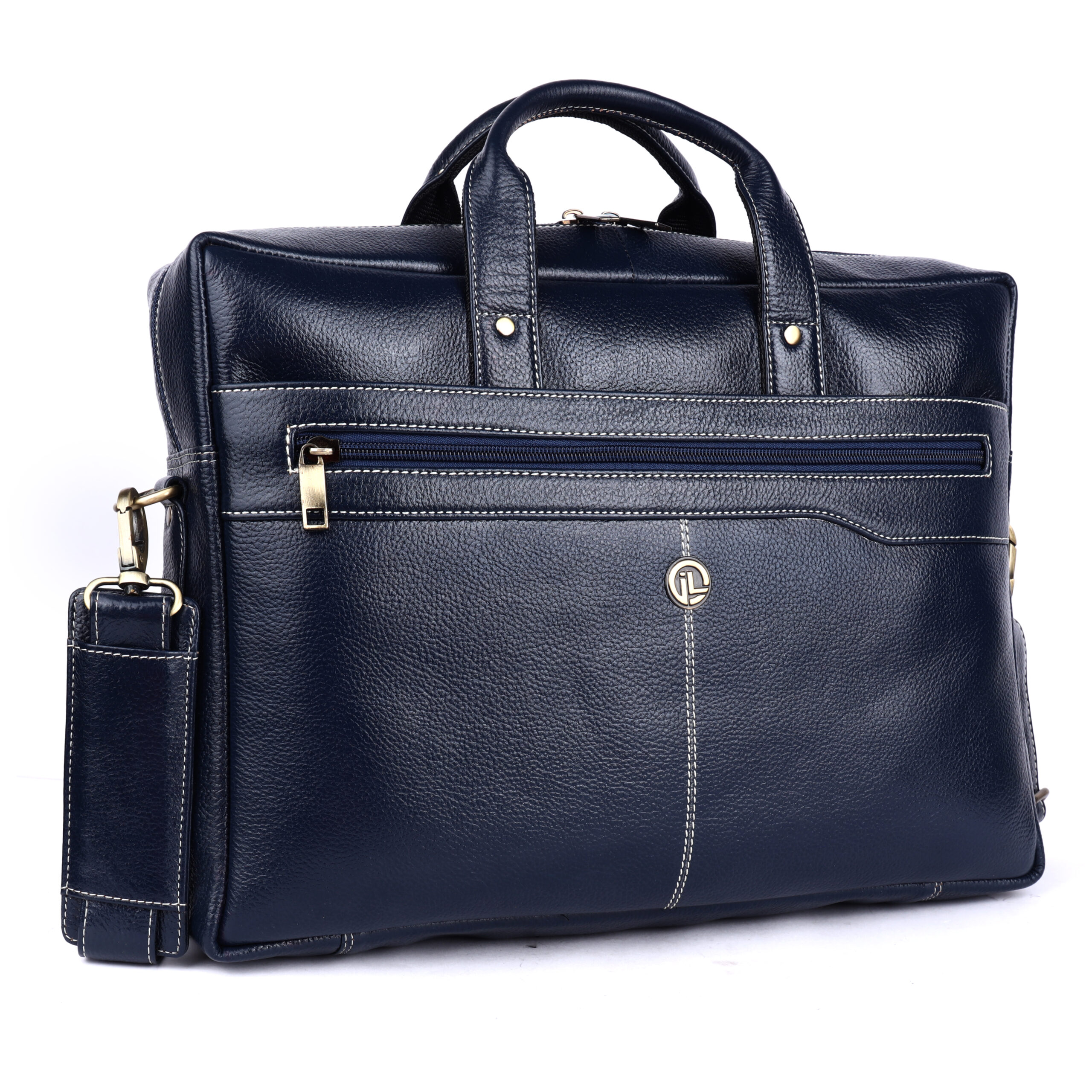 klauss executive 16 inch leather laptop briefcase ultimate organizer blue
