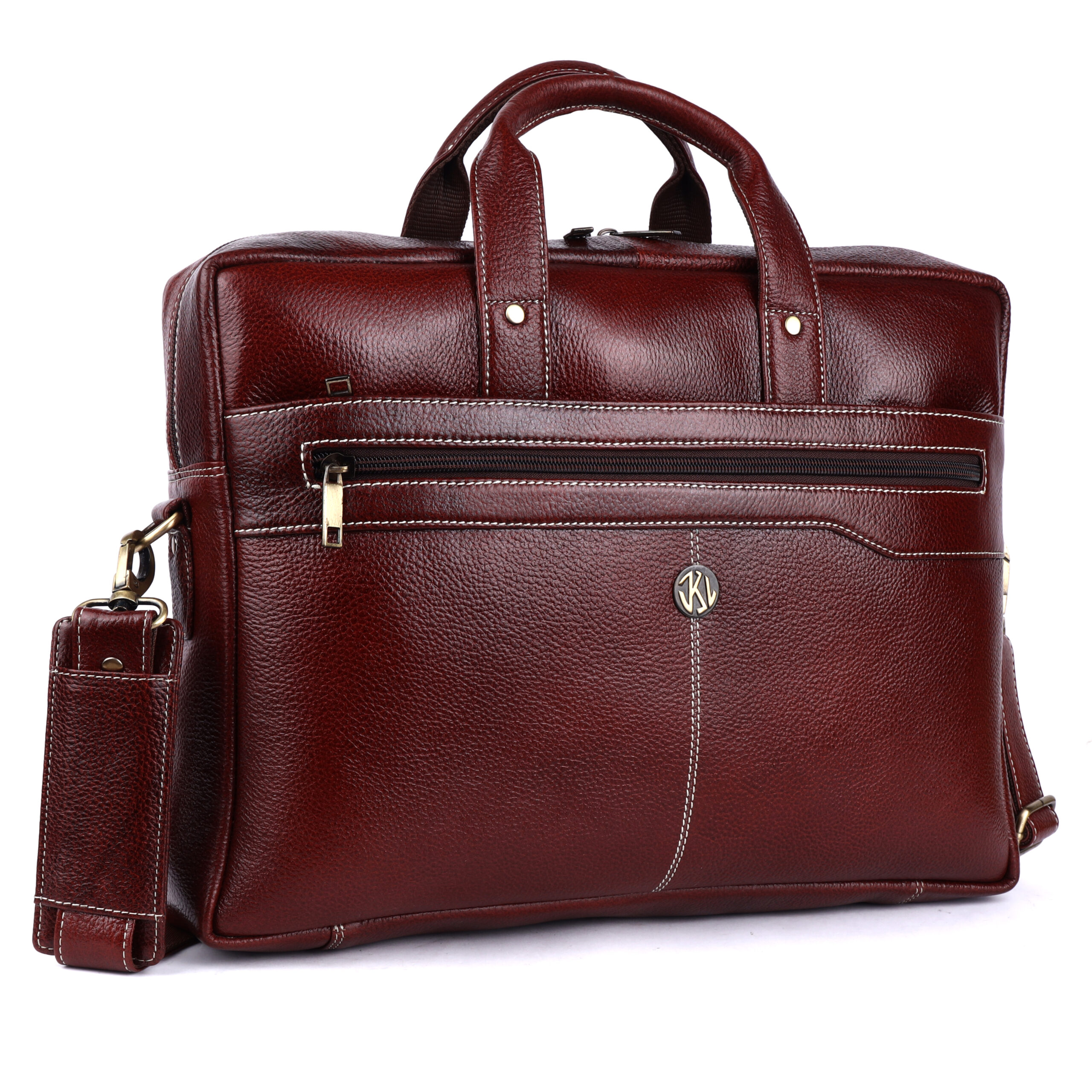 klauss executive 16 inch leather laptop briefcase ultimate organizer brown