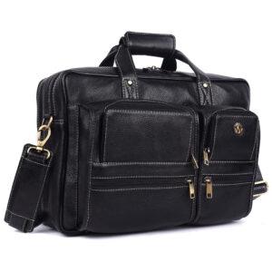 klauss executive 16 inch leather messenger bag ultimate organizer