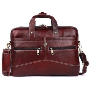 klauss executive 16 inch leather briefcase streamlined single compartment