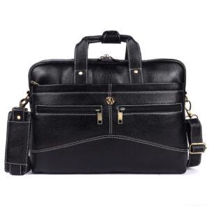 klauss executive 16 inch leather briefcase streamlined single compartment