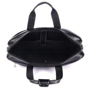 klauss executive 16 inch leather briefcase streamlined single compartment