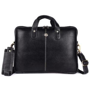 klauss 16 inch brown leather laptop bag – single compartment